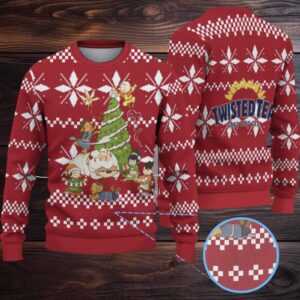 Red Twisted Tea Avatar Snowflake Pattern Ugly Sweater