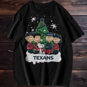 Houston Texans Peanuts Snoopy and Friends Christmas T shirt