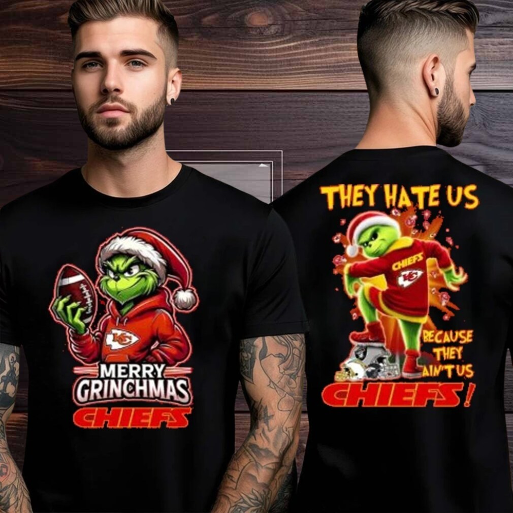 Kansas City Chiefs Grinch Merry Christmas Grinchmas 2025 Personalized Football Logo Two Sided Shirt Kansas City Chiefs Grinch Merry Christmas Grinchmas 2025 Personalized Football Logo Two Sided Shirt