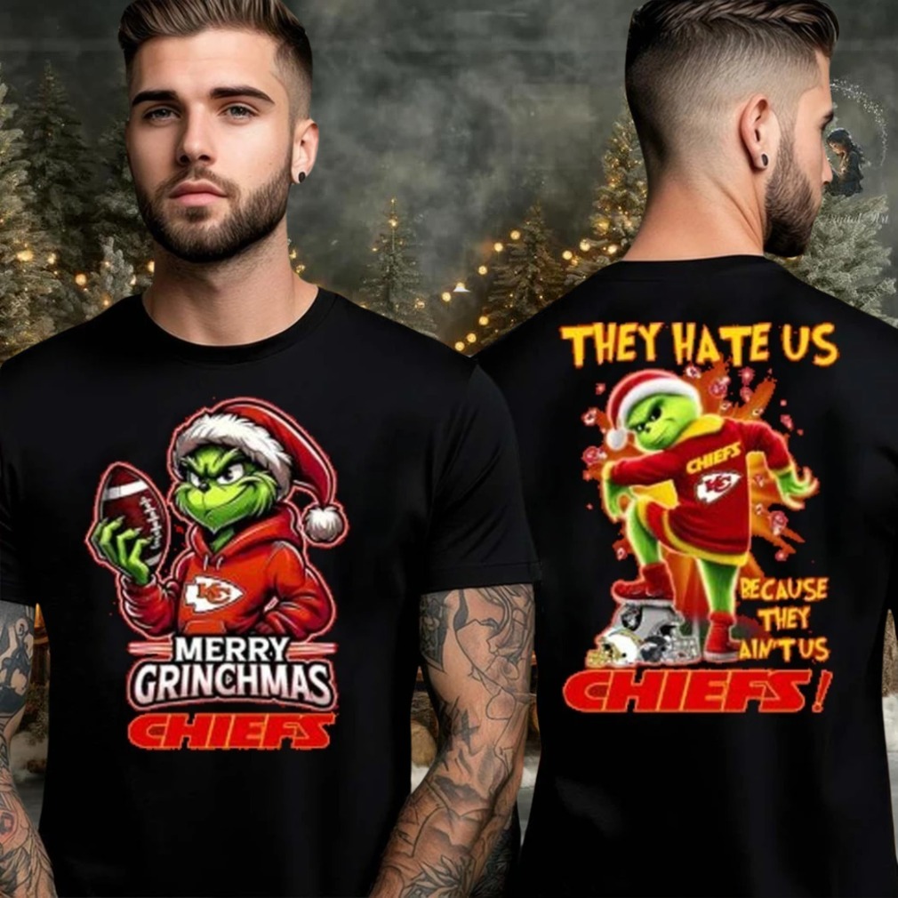 Kansas City Chiefs Grinch Merry Christmas Grinchmas 2025 Personalized Football Logo Two Sided Shirt Kansas City Chiefs Grinch Merry Christmas Grinchmas 2025 Personalized Football Logo Two Sided Shirt