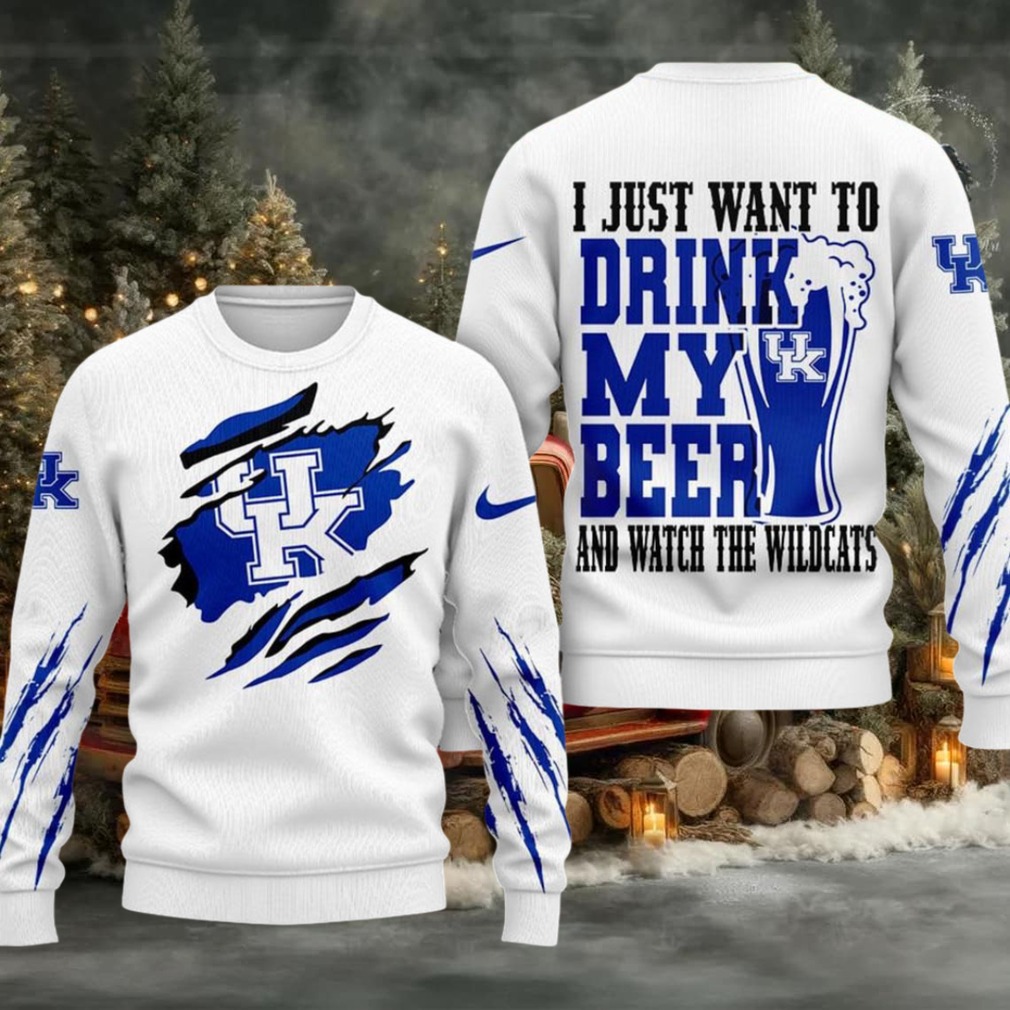 Kentucky Wildcats NCAA I Just Want To Drink My Beer And Watch Aggies Ugy Christmas Sweater Kentucky Wildcats NCAA I Just Want To Drink My Beer And Watch Aggies Ugy Christmas Sweater