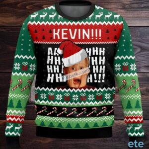 Kevin Home Alone Santa Ugly Holiday Sweater Red Green
