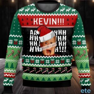 Kevin Home Alone Santa Ugly Holiday Sweater Red Green