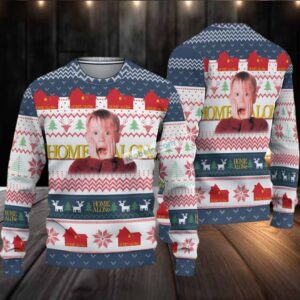 Kevin Home Alone Ugly Christmas Sweater Blue White Most