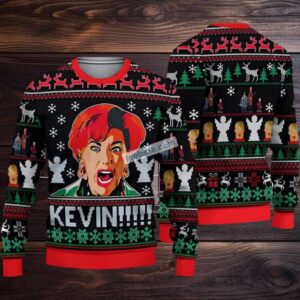Kevin Home Alone Ugly Christmas Sweaters Best Black Red