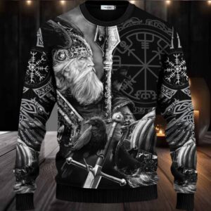 King Of War Vegvisir Symbol Viking Ugly Christmas Sweater