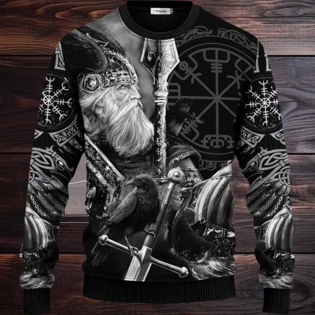 King Of War Vegvisir Symbol Viking Ugly Christmas Sweater King Of War Vegvisir Symbol Viking Ugly Christmas Sweater