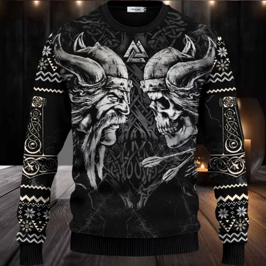 King Viking War Skull Ugly Christmas Sweater King Viking War Skull Ugly Christmas Sweater