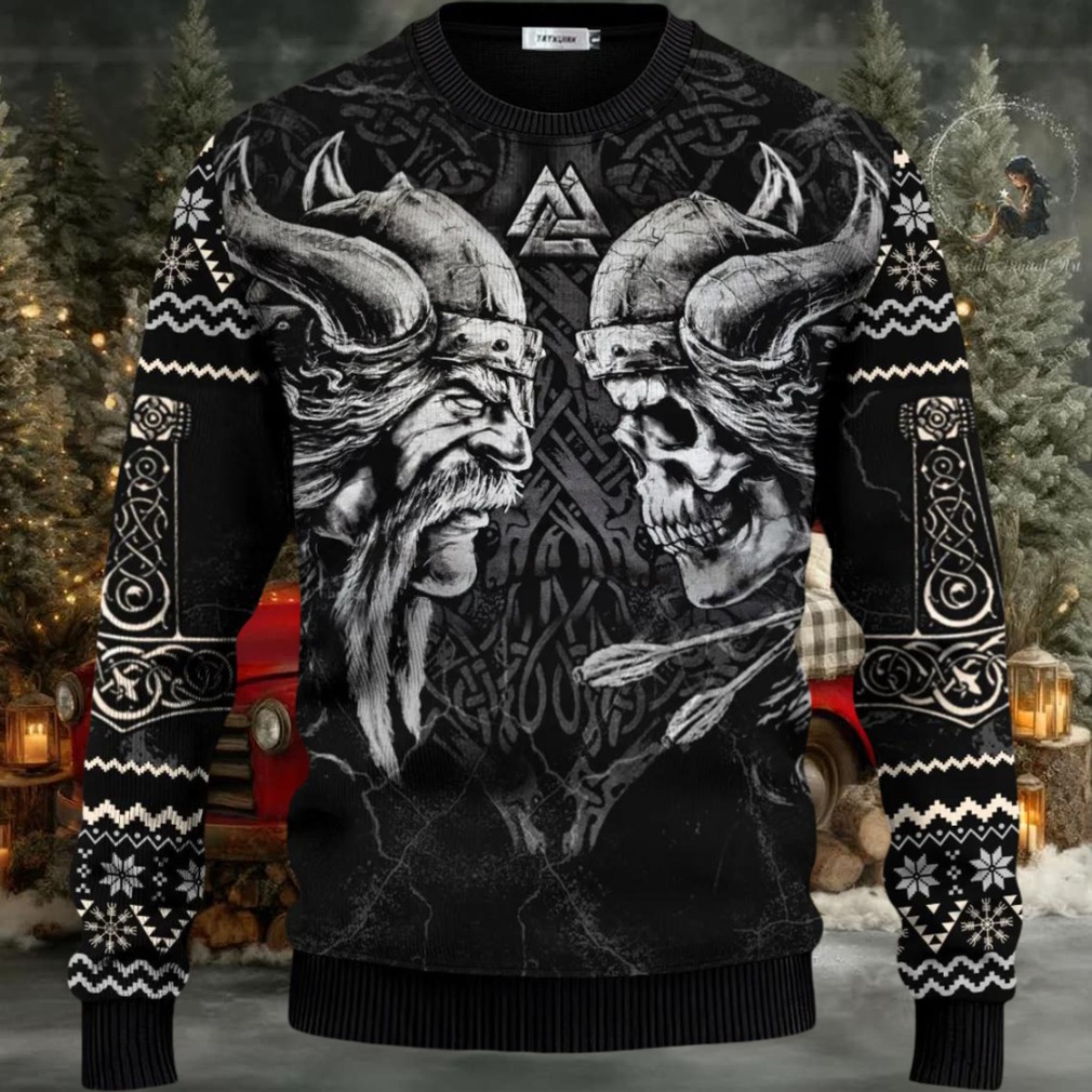 King Viking War Skull Ugly Christmas Sweater King Viking War Skull Ugly Christmas Sweater