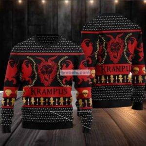 Krampus Gingerbread Man Ugly Christmas Sweater Mens
