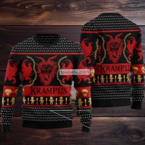 Krampus Gingerbread Man Ugly Christmas Sweater Mens