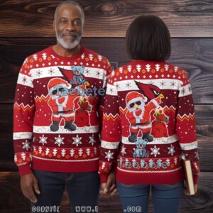 Arizona Cardinals Dabbing Santa Claus Ugly 3D Pullover Hoodie