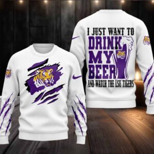 LSU Tigers NCAA I Just Want To Drink My Beer And Watch Aggies Ugy Christmas Sweater