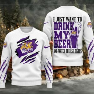 LSU Tigers NCAA I Just Want To Drink My Beer And Watch Aggies Ugy Christmas Sweater