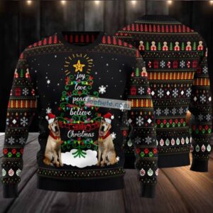 Labrador Retriever Xmas Tree Ugly Christmas Sweater Black Vacation