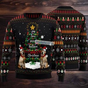Labrador Retriever Xmas Tree Ugly Christmas Sweater Black Vacation