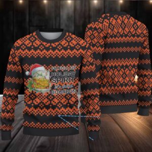 Black Orange Jameson Holiday Spirit Bourbon Pixel Knit Christmas Ugly Sweater