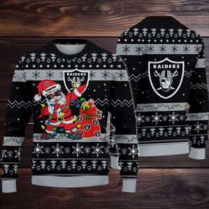 Las Vegas Raiders Santa Claus Ugly Christmas Sweater