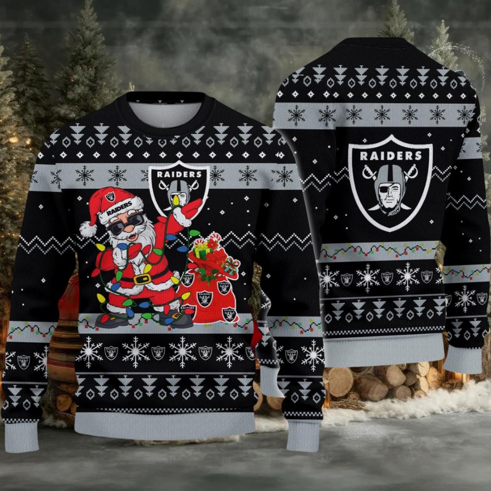 Las Vegas Raiders Santa Claus Ugly Christmas Sweater Las Vegas Raiders Santa Claus Ugly Christmas Sweater