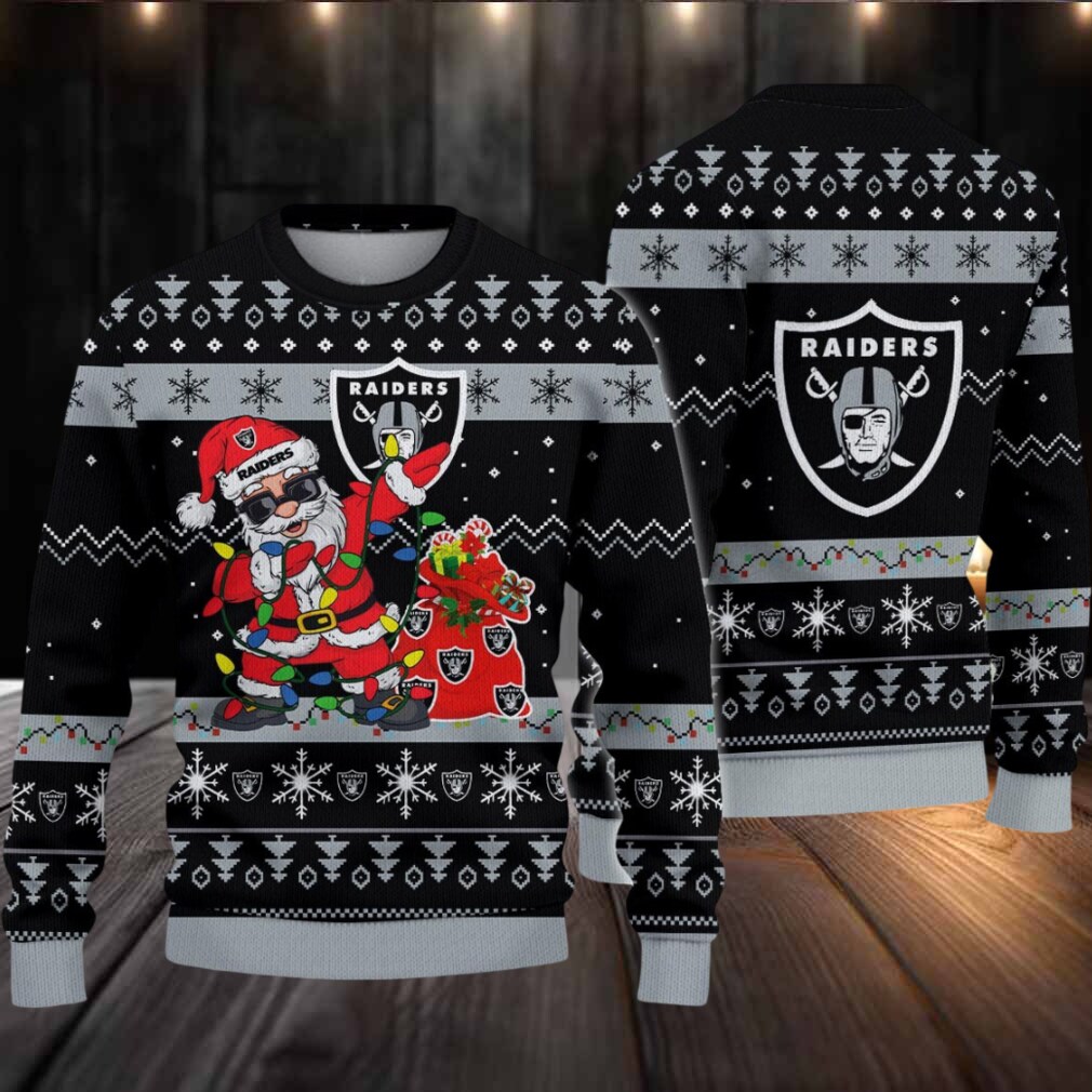 Las Vegas Raiders Santa Claus Ugly Christmas Sweater Las Vegas Raiders Santa Claus Ugly Christmas Sweater