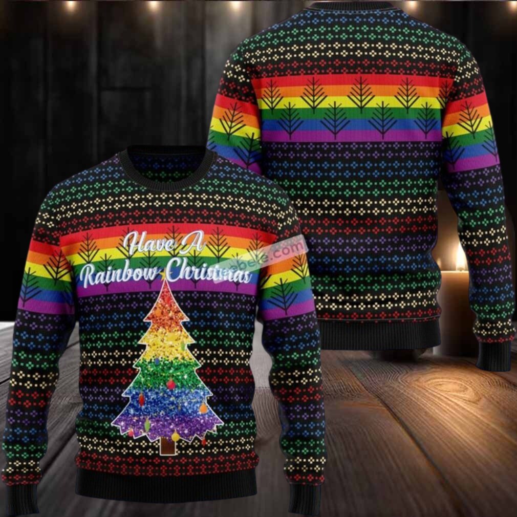 Lgbt Have A Rainbow Christmas Ugly Christmas Sweater Couples Lgbt Have A Rainbow Christmas Ugly Christmas Sweater Couples