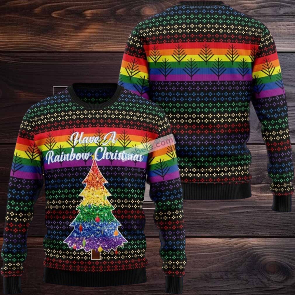 Lgbt Have A Rainbow Christmas Ugly Christmas Sweater Couples Lgbt Have A Rainbow Christmas Ugly Christmas Sweater Couples