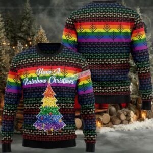 Lgbt Have A Rainbow Christmas Ugly Christmas Sweater Couples