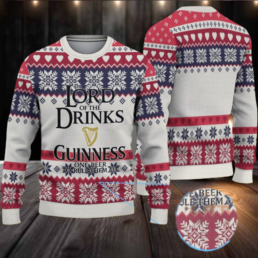 Light Grey Navy & Burgundy Fair Isle Snowflake “Lord of the Drinks” Guinness Ugly Christmas Sweater Light Grey Navy & Burgundy Fair Isle Snowflake “Lord of the Drinks” Guinness Ugly Christmas Sweater