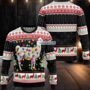Llama Hit Xmas Light Ugly Christmas Sweater Ladies