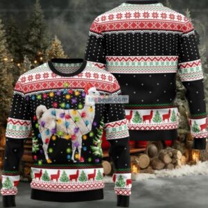 Llama Hit Xmas Light Ugly Christmas Sweater Ladies