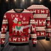 Llama La La Listening Music Ugly Christmas Sweater Mens