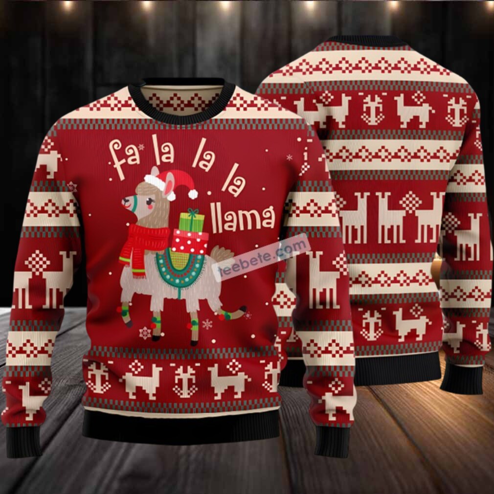 Llama Lalala Ugly Sweater Red Party Llama Lalala Ugly Sweater Red Party
