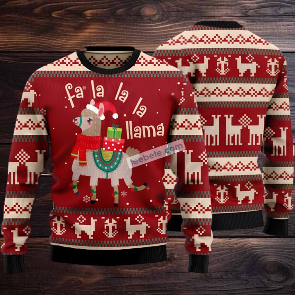 Llama Lalala Ugly Sweater Red Party Llama Lalala Ugly Sweater Red Party