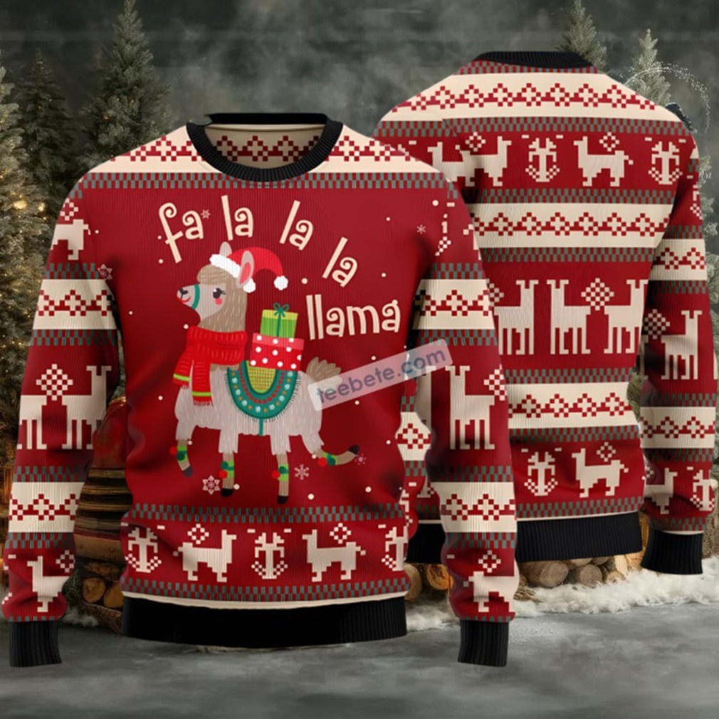 Llama Lalala Ugly Sweater Red Party Llama Lalala Ugly Sweater Red Party