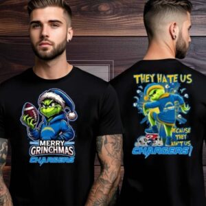Los Angeles Chargers Grinch Merry Christmas Grinchmas 2025 Personalized Football Logo Two Sided Shirt