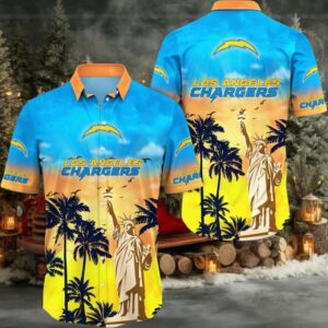 Los Angeles Chargers Hawaii Shirt Statue Of Liberty Aloha Shirt