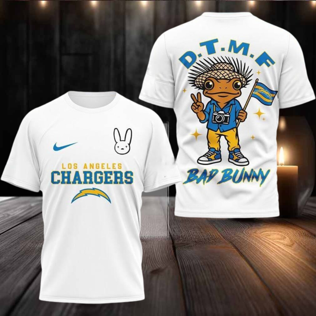 Los Angeles Chargers NFL Bad Bunny 2025 New Two Sided Shirt Los Angeles Chargers NFL Bad Bunny 2025 New Two Sided Shirt