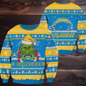Los Angeles Chargers NFL Grinch Football Limited Ugly Christmas Sweater