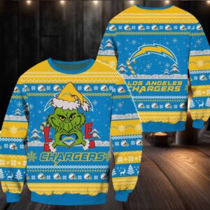 Los Angeles Chargers NFL Grinch Football Limited Ugly Christmas Sweater