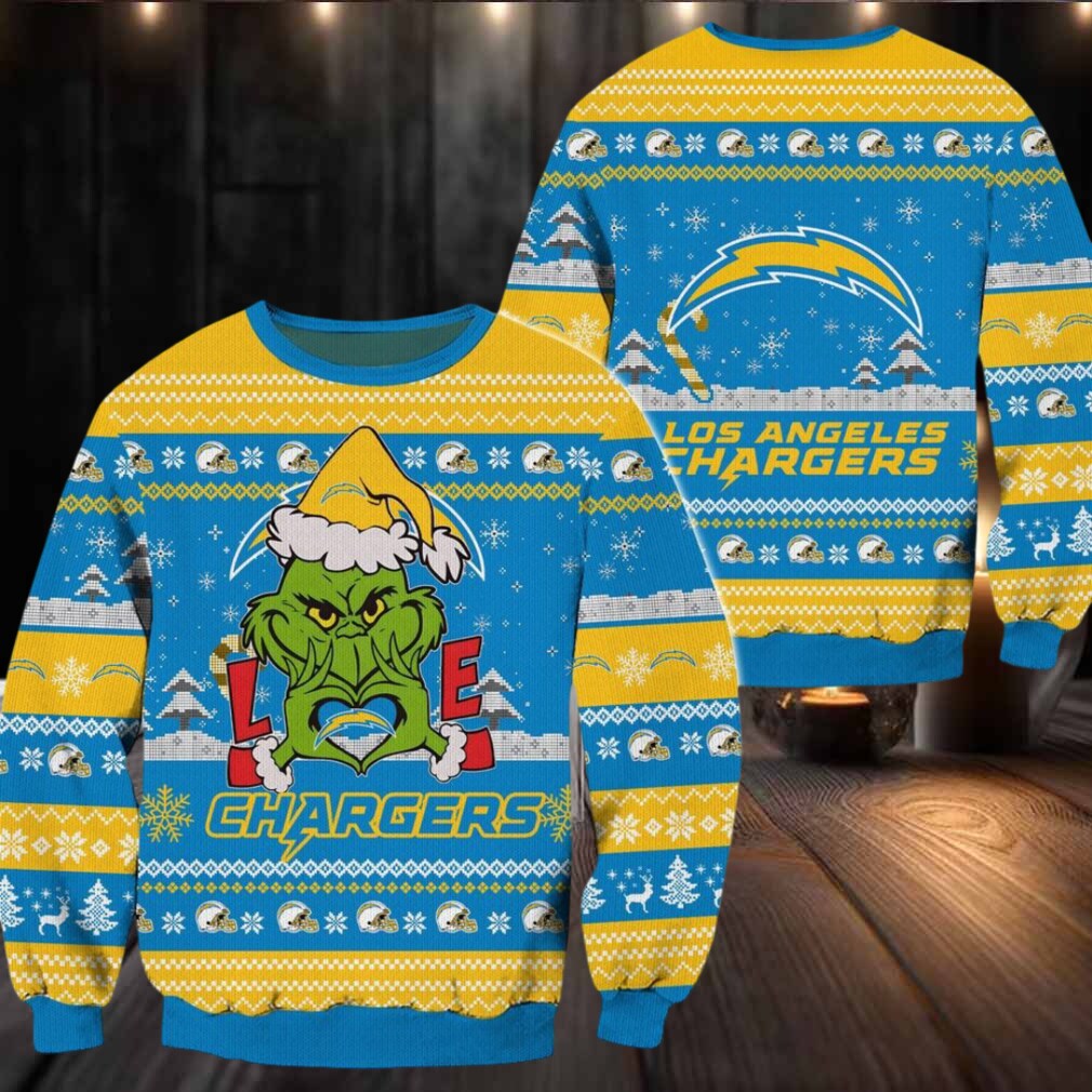 Los Angeles Chargers NFL Grinch Football Limited Ugly Christmas Sweater Los Angeles Chargers NFL Grinch Football Limited Ugly Christmas Sweater