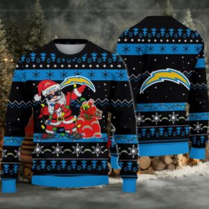 Los Angeles Chargers Santa Claus Ugly Christmas Sweater