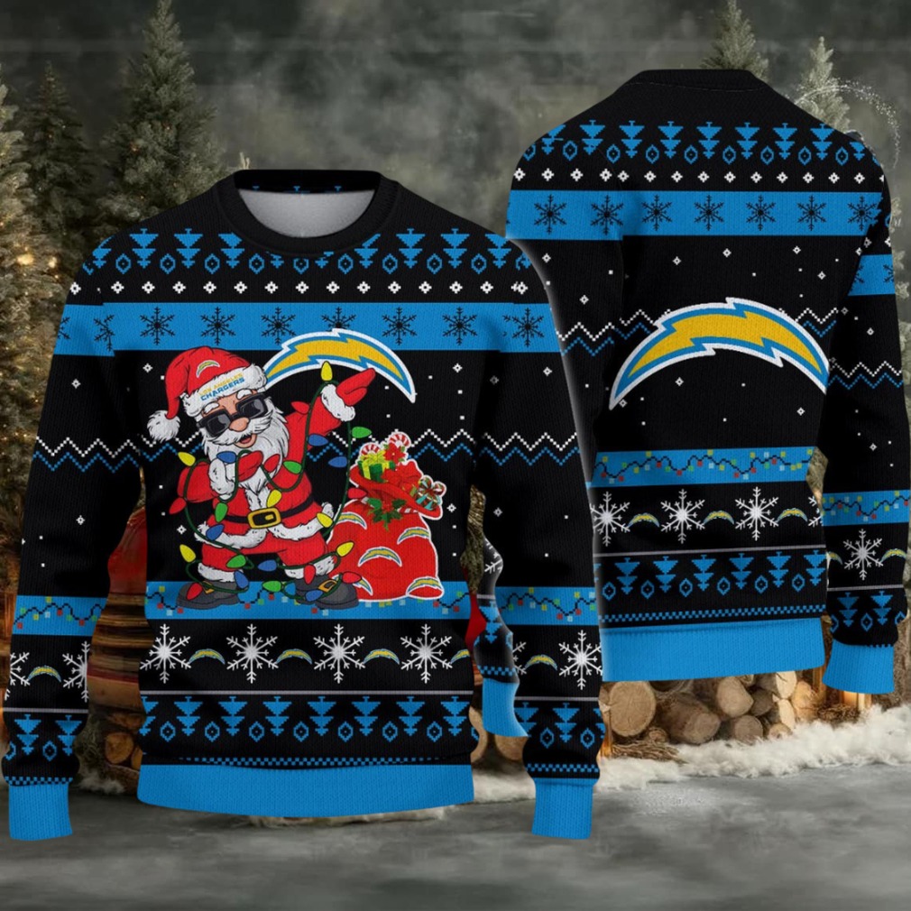 Los Angeles Chargers Santa Claus Ugly Christmas Sweater Los Angeles Chargers Santa Claus Ugly Christmas Sweater