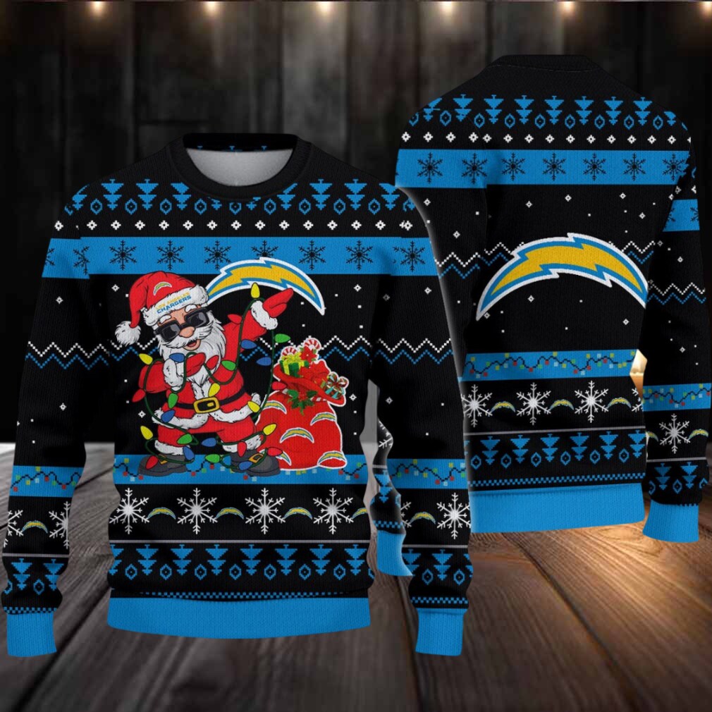 Los Angeles Chargers Santa Claus Ugly Christmas Sweater Los Angeles Chargers Santa Claus Ugly Christmas Sweater