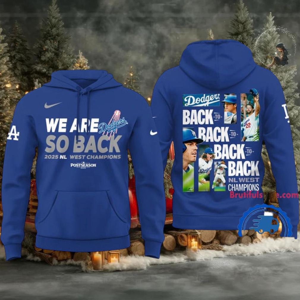 Los Angeles Dodgers 2025 NL West Division Champions Back to Back Hoodie Los Angeles Dodgers 2025 NL West Division Champions Back to Back Hoodie