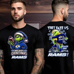 Los Angeles Rams Grinch Merry Christmas Grinchmas 2025 Personalized Football Logo Two Sided Shirt