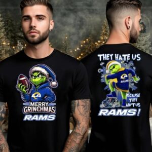 Los Angeles Rams Grinch Merry Christmas Grinchmas 2025 Personalized Football Logo Two Sided Shirt