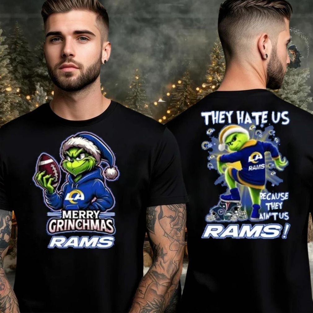 Los Angeles Rams Grinch Merry Christmas Grinchmas 2025 Personalized Football Logo Two Sided Shirt Los Angeles Rams Grinch Merry Christmas Grinchmas 2025 Personalized Football Logo Two Sided Shirt