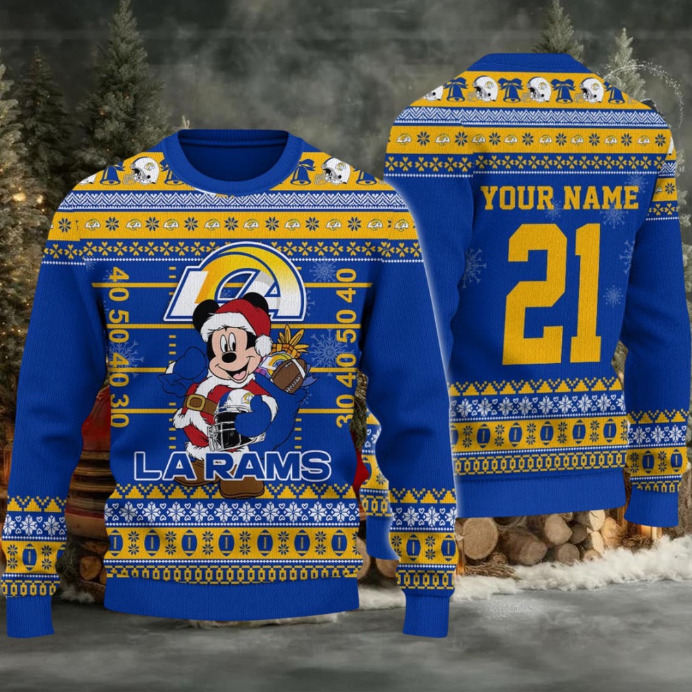Los Angeles Rams Mickey Mouse Santa Ugly Christmas Sweater Los Angeles Rams Mickey Mouse Santa Ugly Christmas Sweater