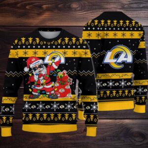 Los Angeles Rams Santa Claus Ugly Christmas Sweater