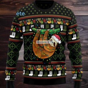 Loth Xmas Light Ugly Christmas Sweater Black Couples
